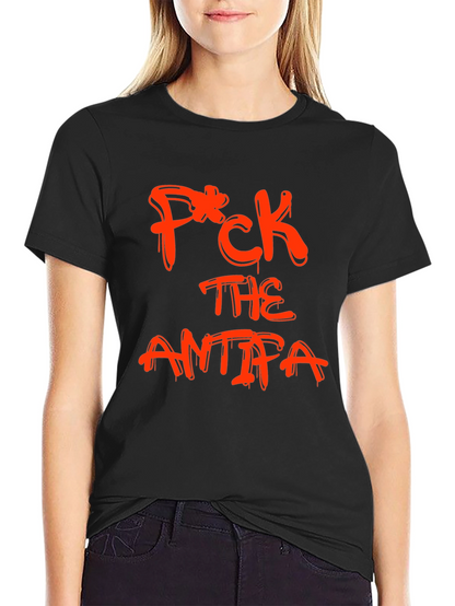 Black Tee - F*CK THE ANTIFA Slogan