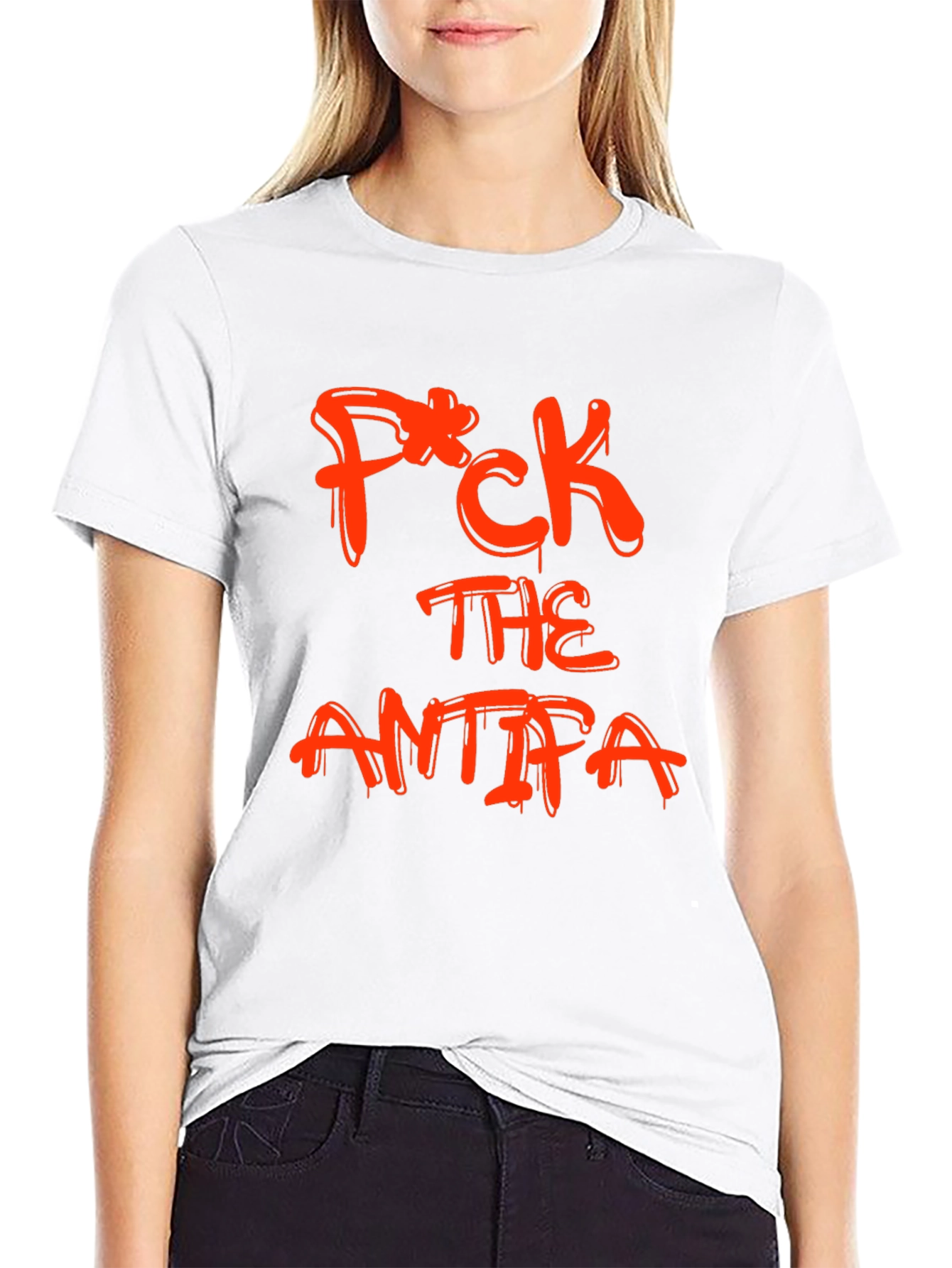 Black Tee - F*CK THE ANTIFA Slogan