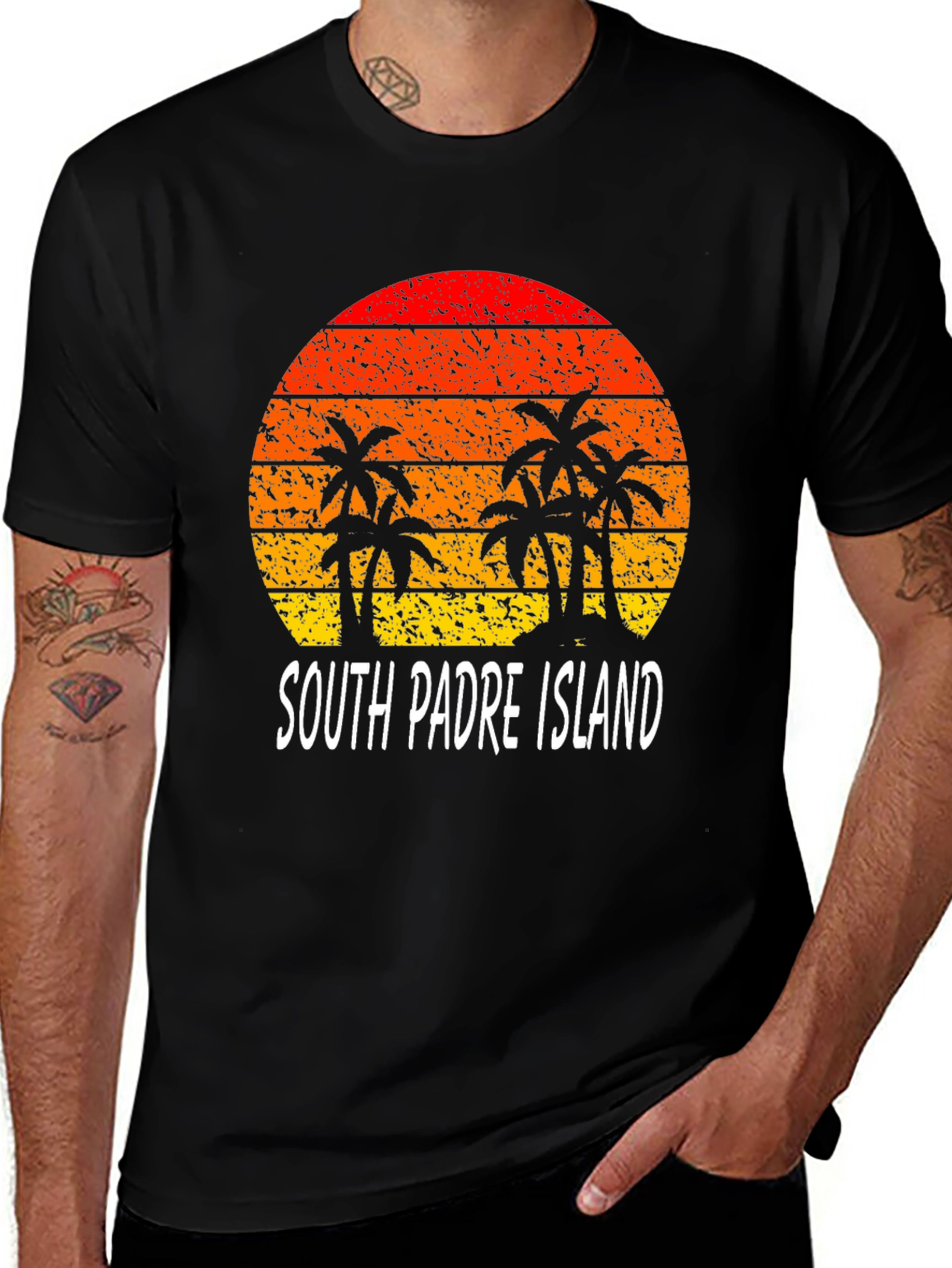 South Padre Island Retro Sunset Graphic Tee