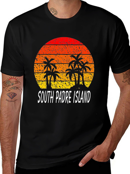 South Padre Island Retro Sunset Graphic Tee