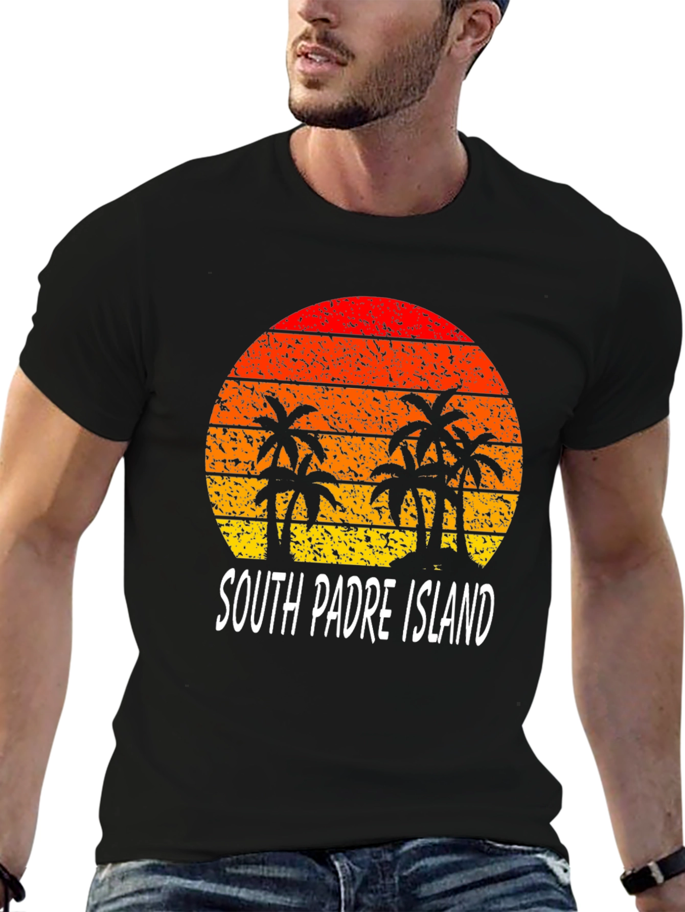 South Padre Island Retro Sunset Graphic Tee