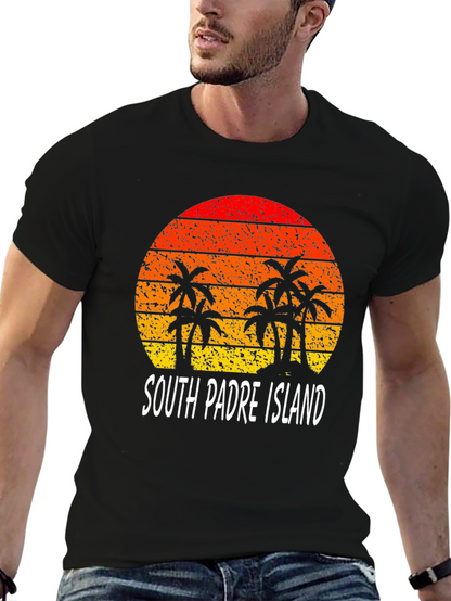 South Padre Island Retro Sunset Graphic Tee