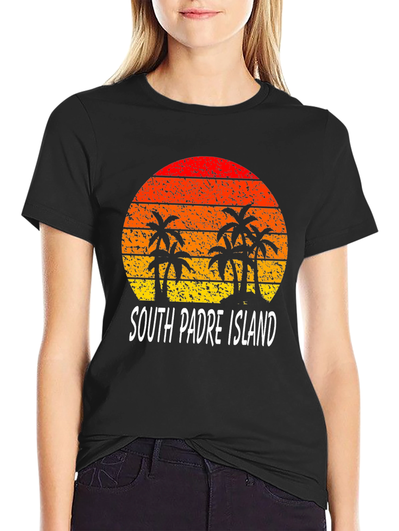 South Padre Island Retro Sunset Graphic Tee