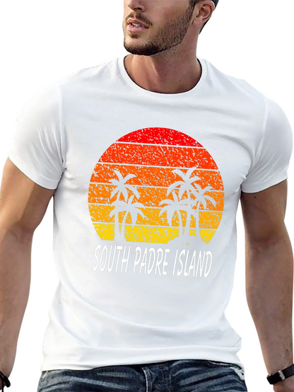 South Padre Island Retro Sunset Graphic Tee