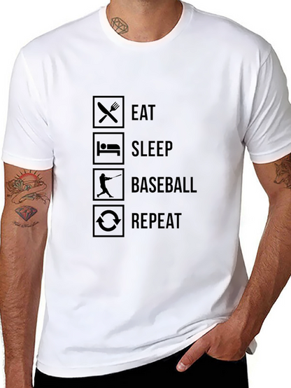 Eat Sleep Baseball Repeat - Graphic T-Shirt