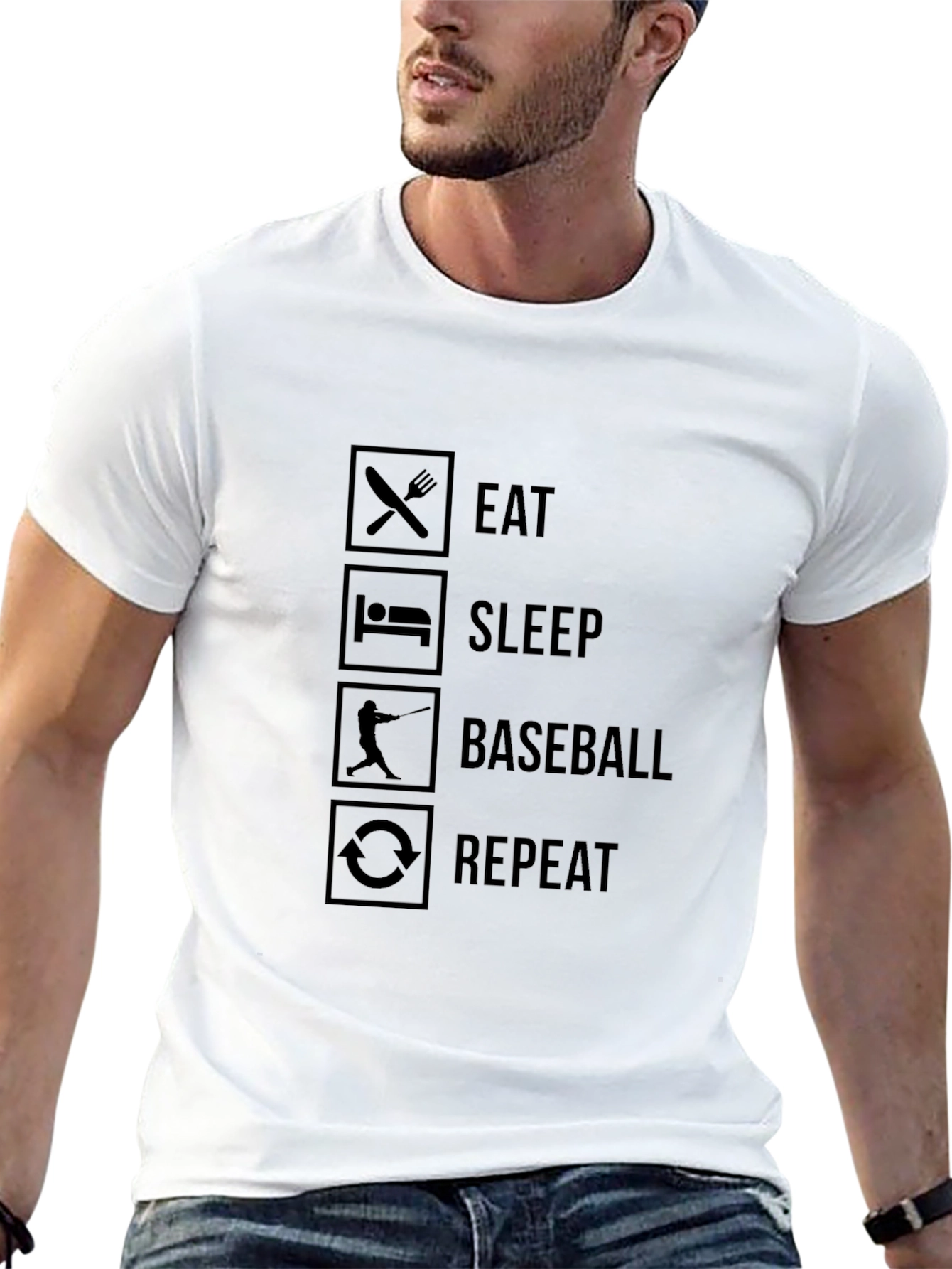 Eat Sleep Baseball Repeat - Graphic T-Shirt