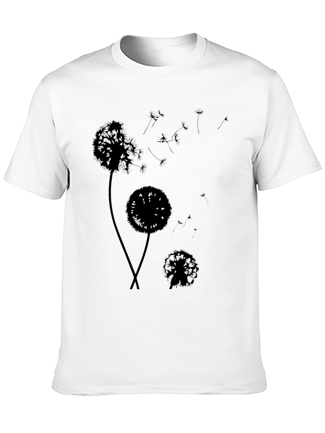 Dandelion Silhouette Black T-Shirt - Stylish Graphic Tee