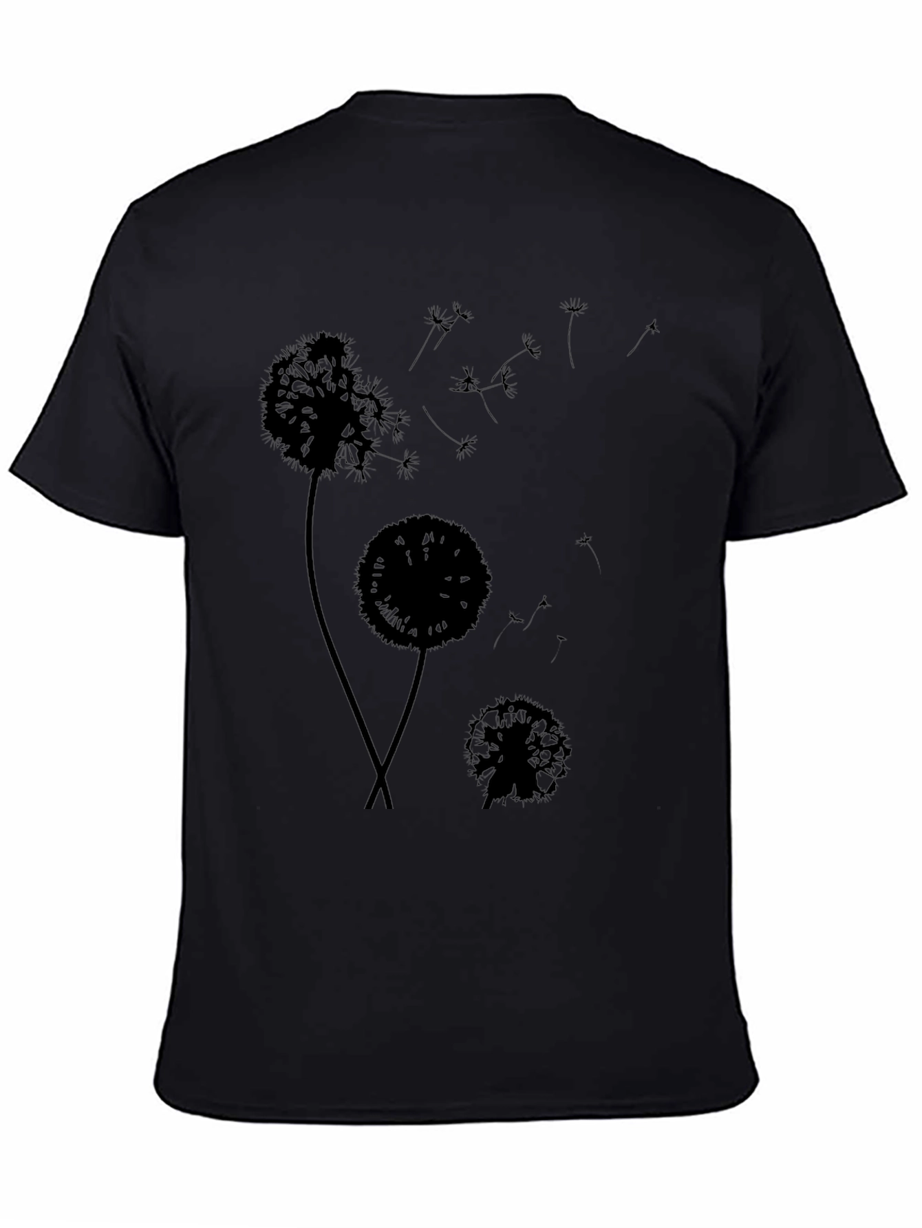 Dandelion Silhouette Black T-Shirt - Stylish Graphic Tee