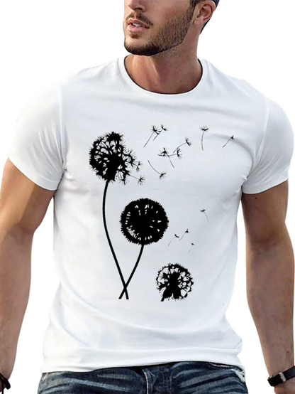 Dandelion Silhouette Black T-Shirt - Stylish Graphic Tee