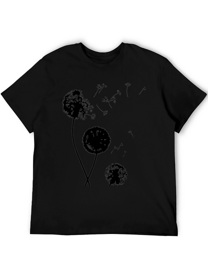 Dandelion Silhouette Black T-Shirt - Stylish Graphic Tee