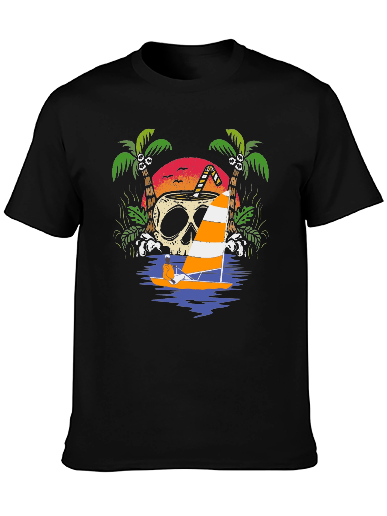 Skull Coconut Sailboat T-Shirt