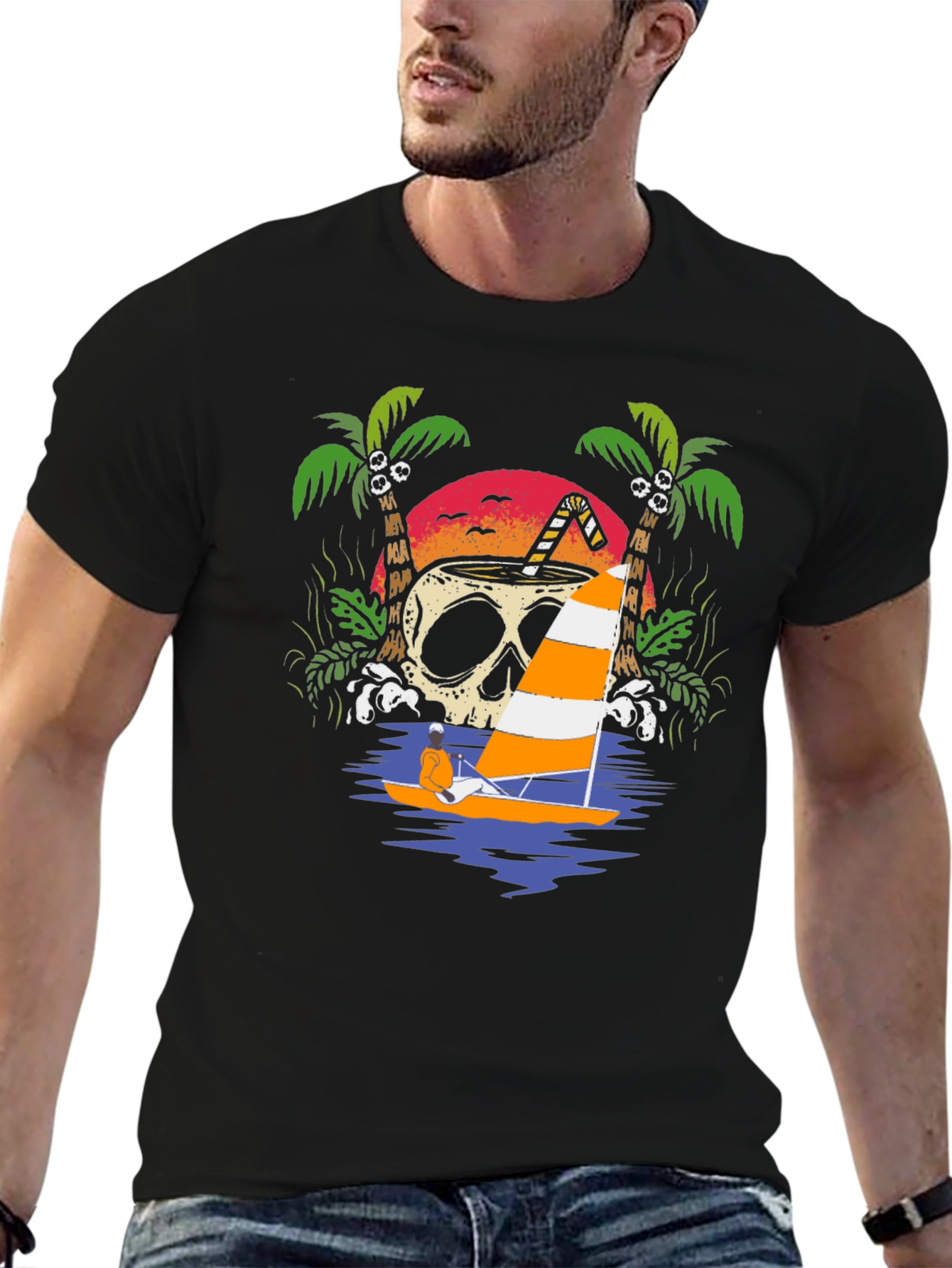 Skull Coconut Sailboat T-Shirt