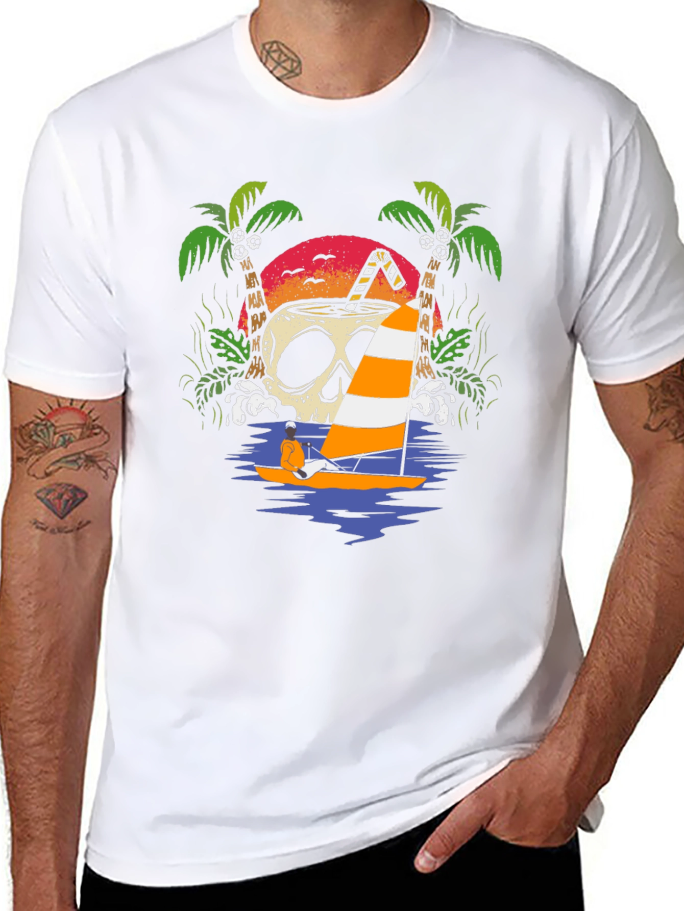 Skull Coconut Sailboat T-Shirt