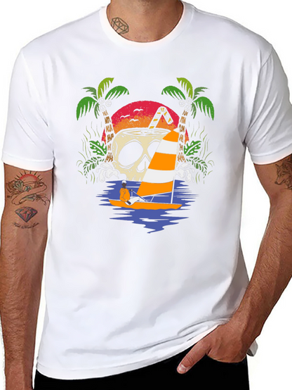 Skull Coconut Sailboat T-Shirt