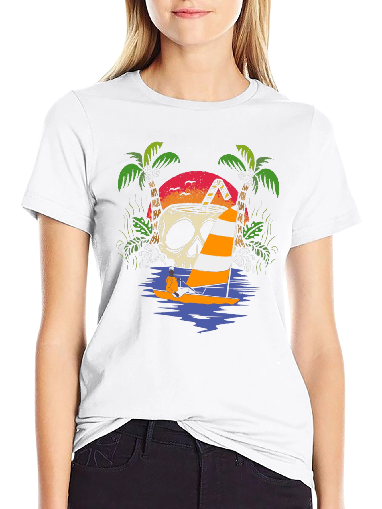 Skull Coconut Sailboat T-Shirt