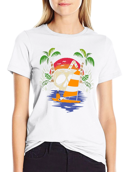 Skull Coconut Sailboat T-Shirt