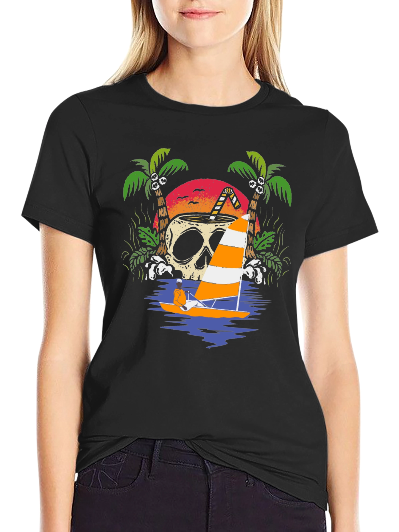 Skull Coconut Sailboat T-Shirt