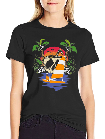 Skull Coconut Sailboat T-Shirt