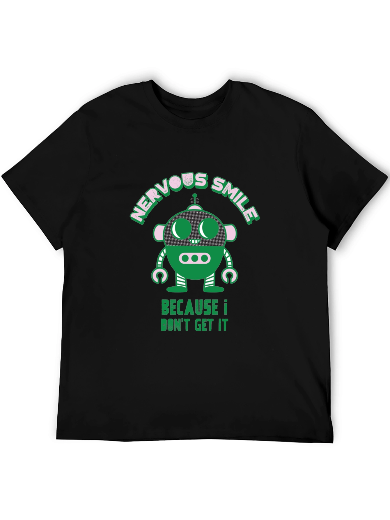 Nervous Smile Robot Graphic T-Shirt