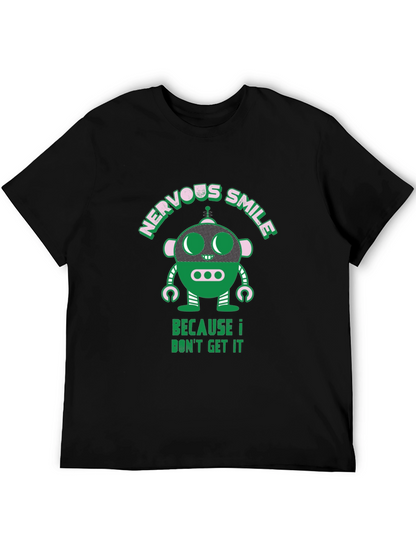 Nervous Smile Robot Graphic T-Shirt