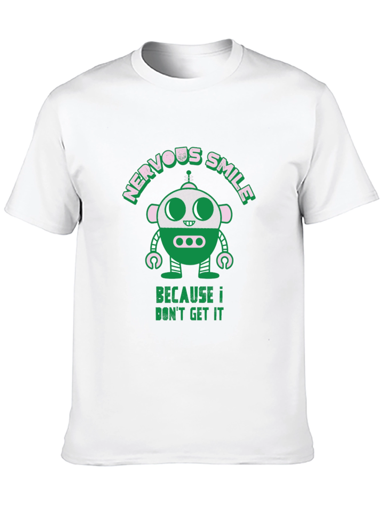 Nervous Smile Robot Graphic T-Shirt