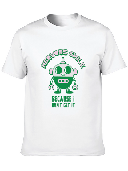 Nervous Smile Robot Graphic T-Shirt