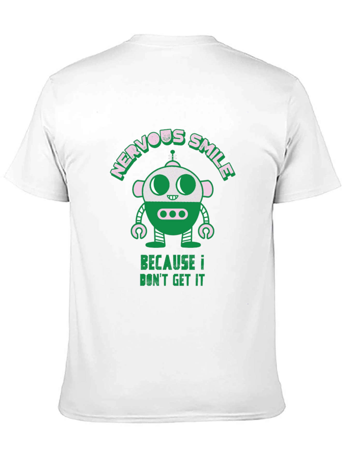 Nervous Smile Robot Graphic T-Shirt