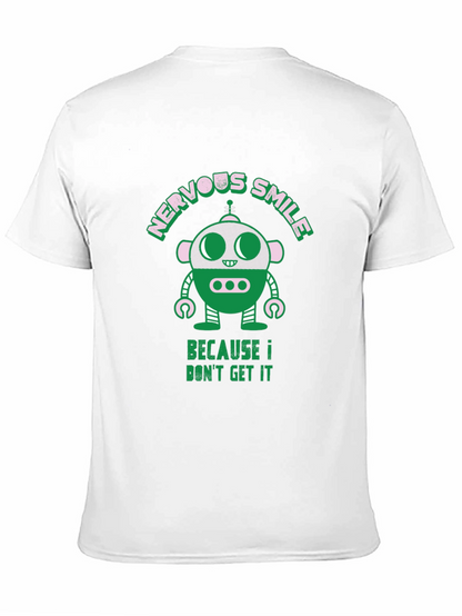 Nervous Smile Robot Graphic T-Shirt