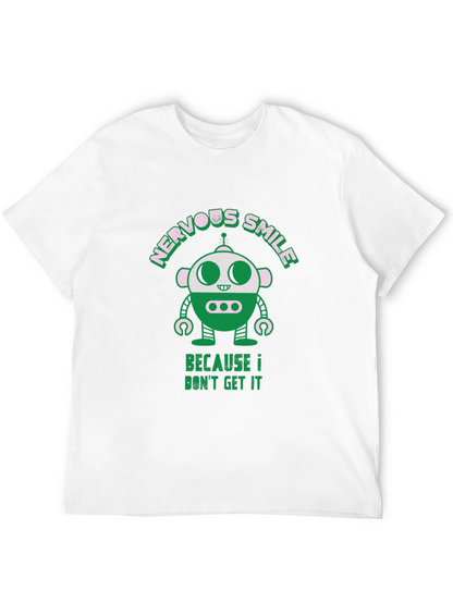 Nervous Smile Robot Graphic T-Shirt