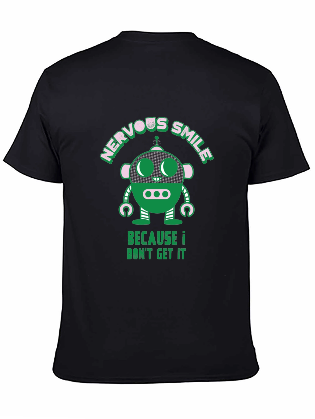 Nervous Smile Robot Graphic T-Shirt