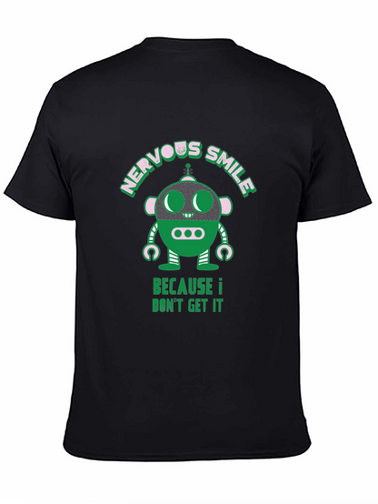 Nervous Smile Robot Graphic T-Shirt