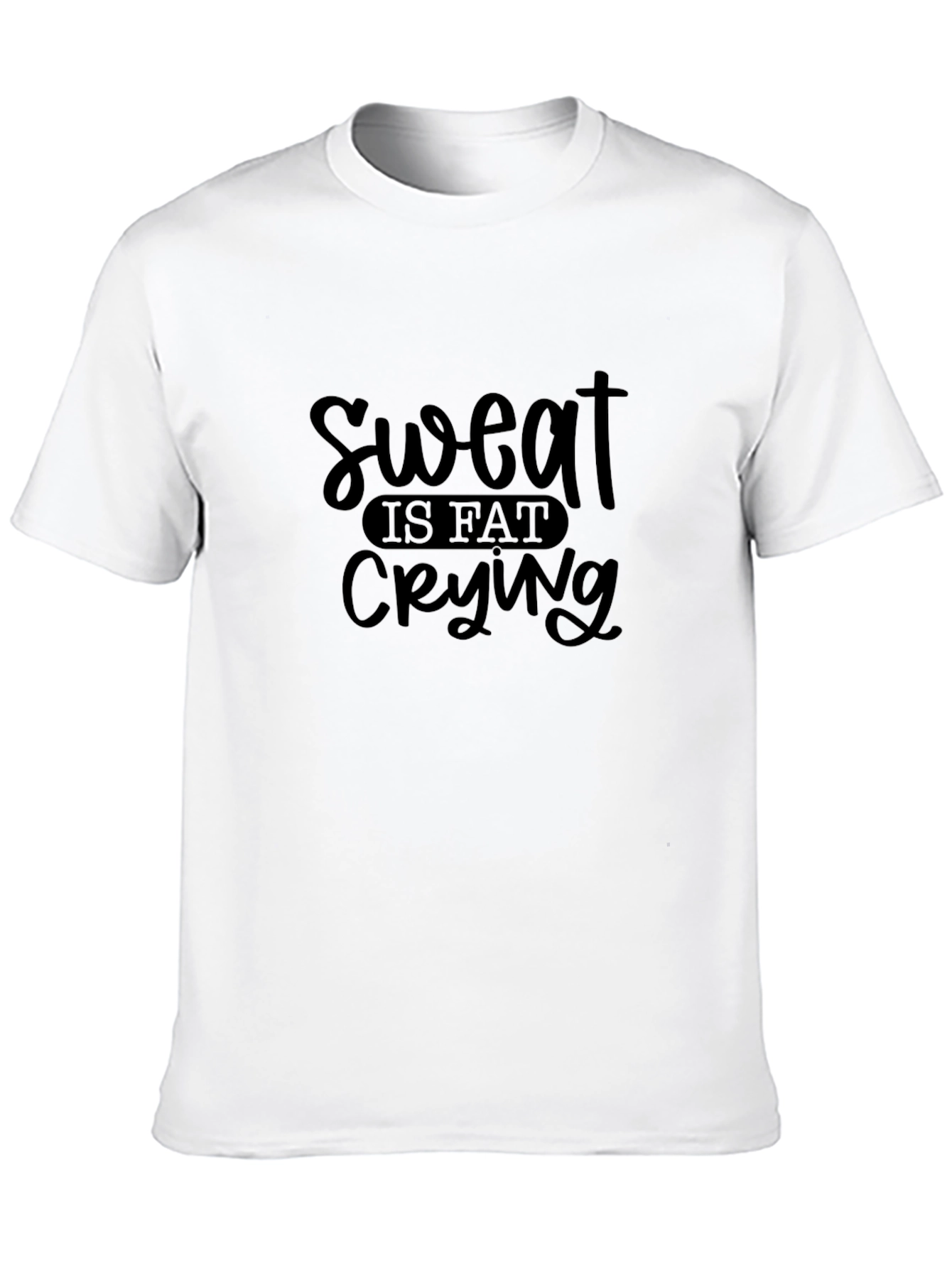 Sweat is Fat Crying Graphic Tee - Black