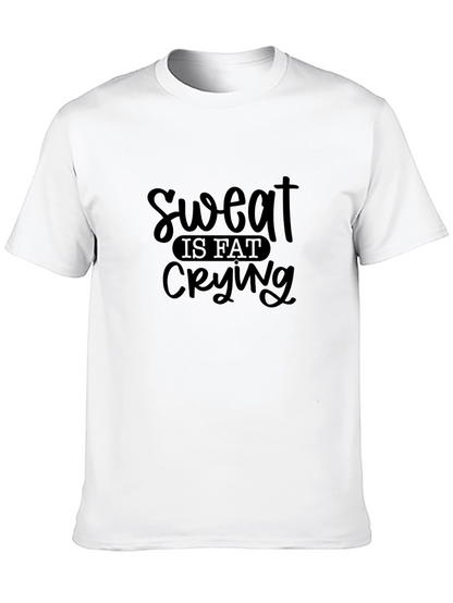 Sweat is Fat Crying Graphic Tee - Black