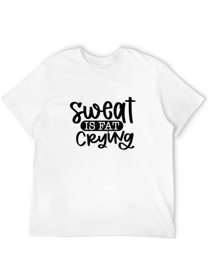 Sweat is Fat Crying Graphic Tee - Black