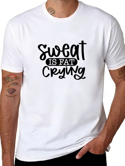 Sweat is Fat Crying Graphic Tee - Black