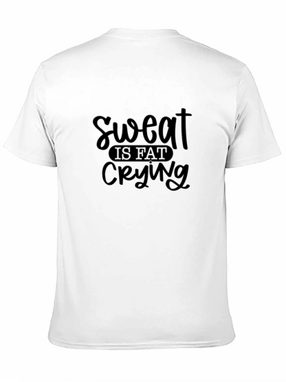 Sweat is Fat Crying Graphic Tee - Black