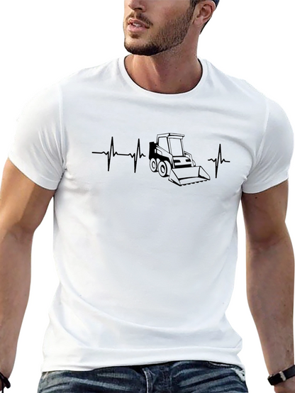 Bulldozer Heartbeat Black Graphic Tee