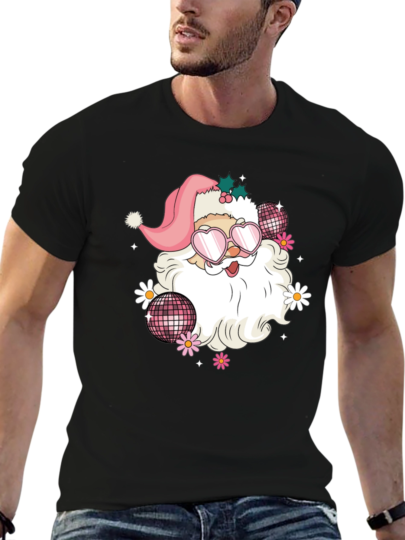 Retro Santa T-Shirt - Disco Vibes