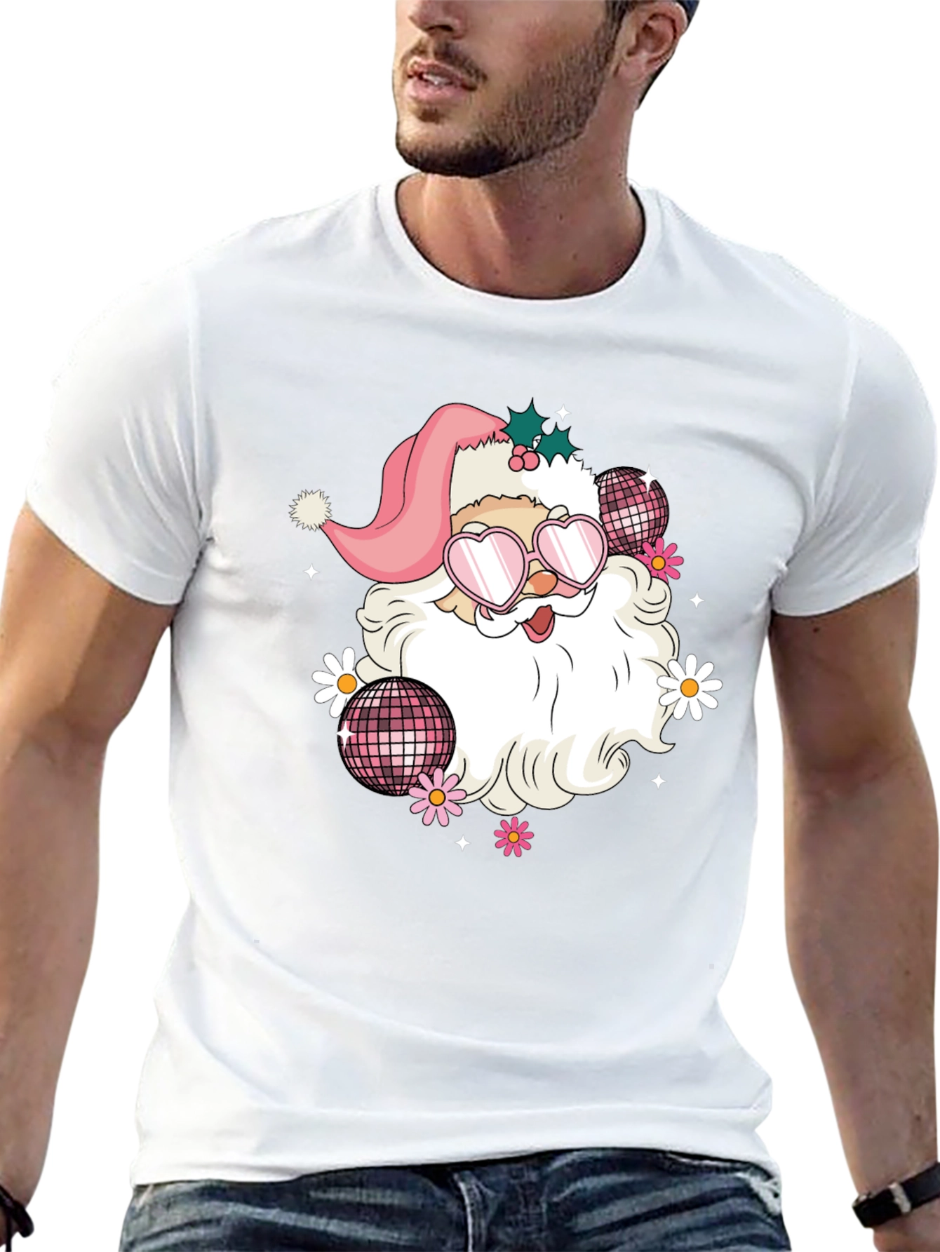 Retro Santa T-Shirt - Disco Vibes