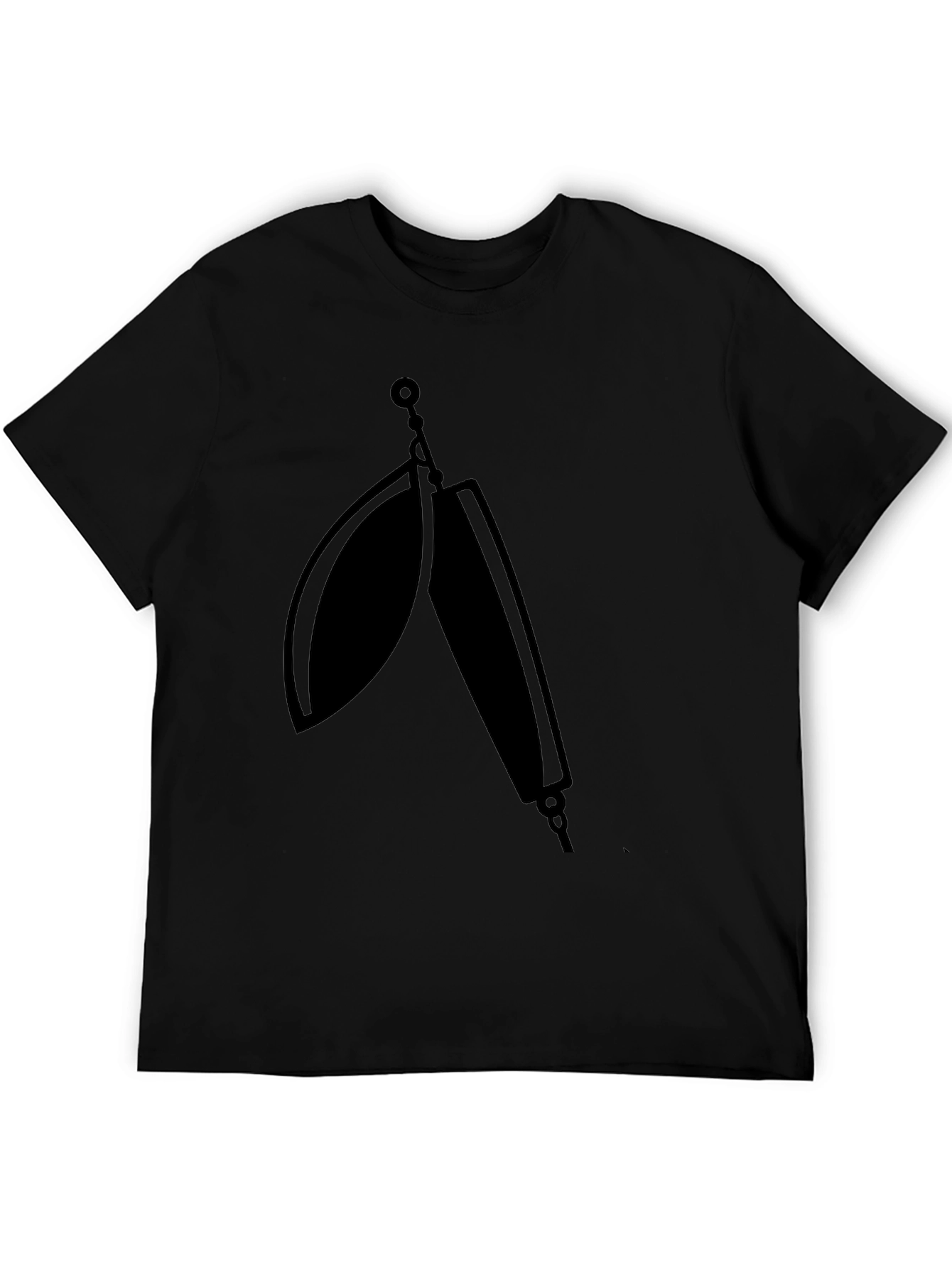 Black T-Shirt with Fishing Lure Graphic