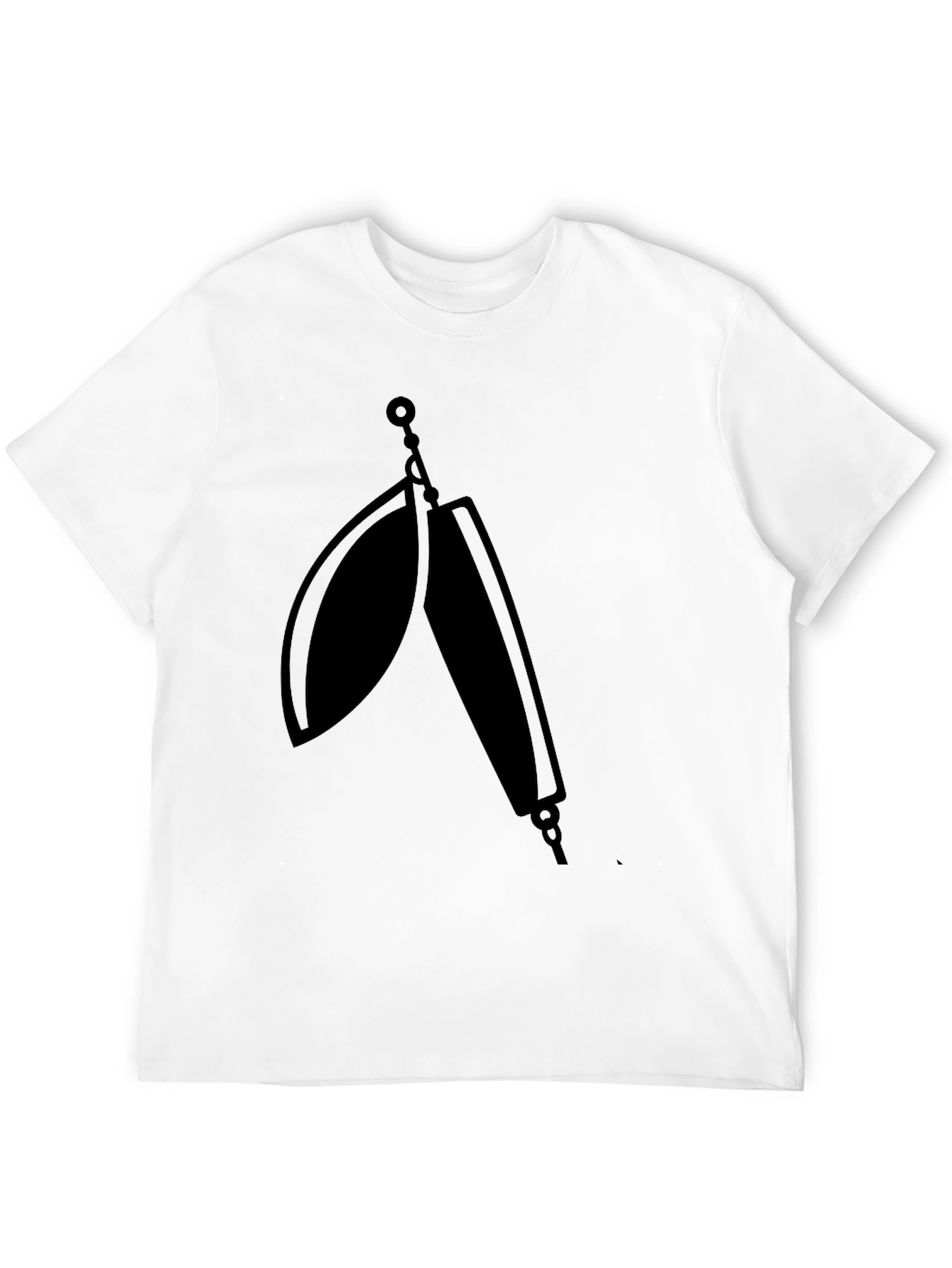 Black T-Shirt with Fishing Lure Graphic