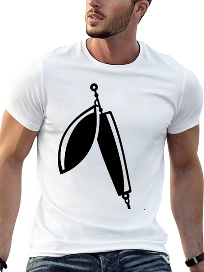 Black T-Shirt with Fishing Lure Graphic