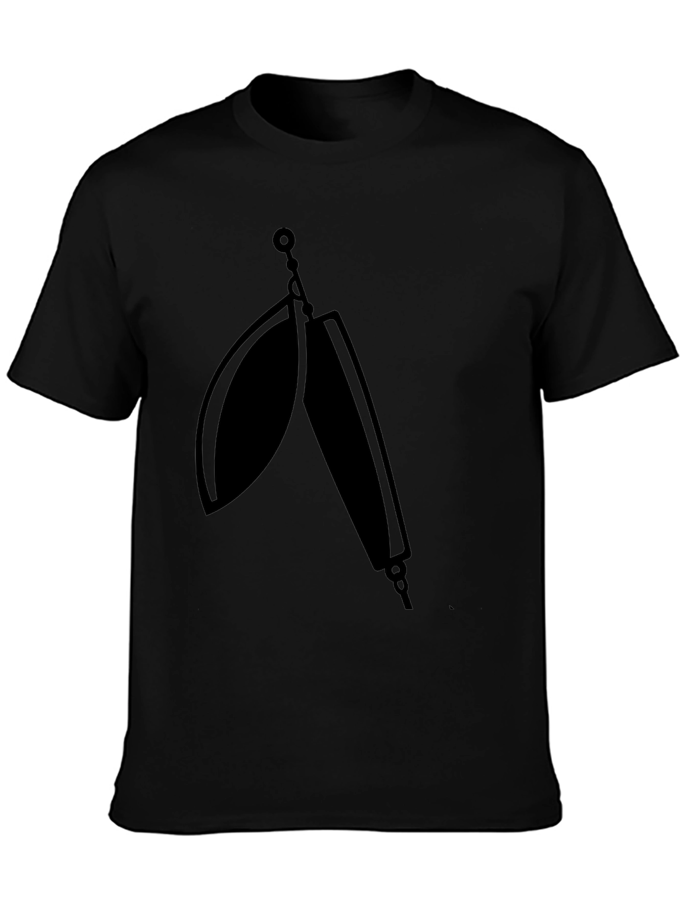 Black T-Shirt with Fishing Lure Graphic