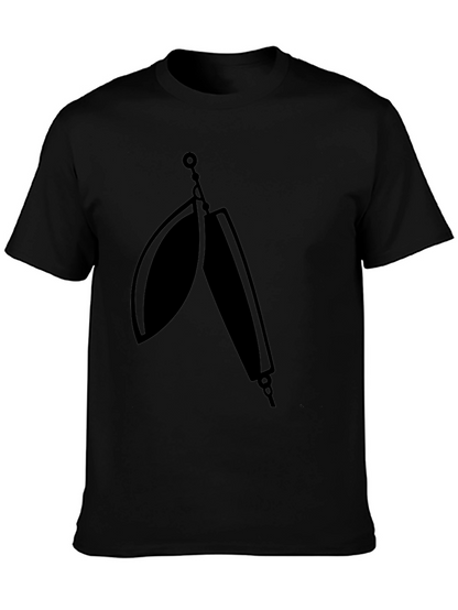 Black T-Shirt with Fishing Lure Graphic