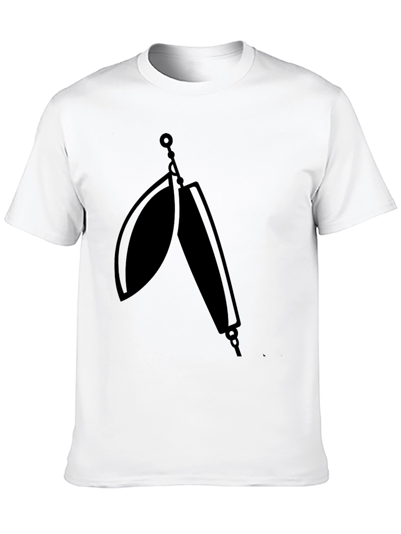 Black T-Shirt with Fishing Lure Graphic