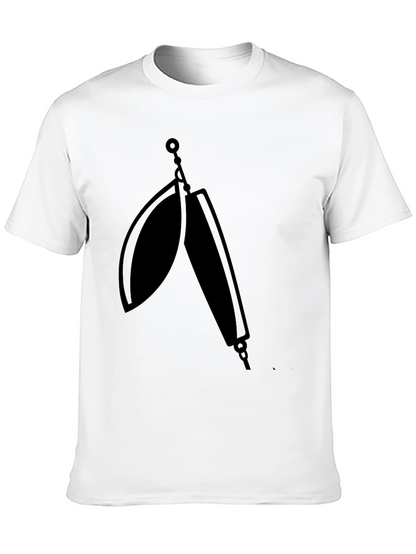 Black T-Shirt with Fishing Lure Graphic