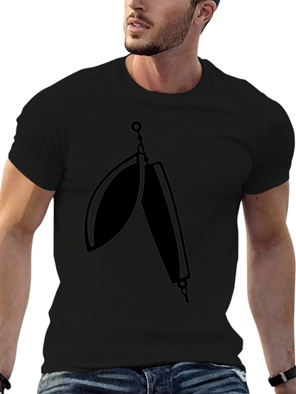 Black T-Shirt with Fishing Lure Graphic
