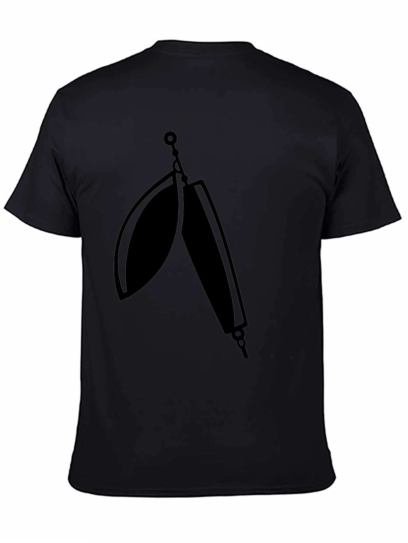 Black T-Shirt with Fishing Lure Graphic