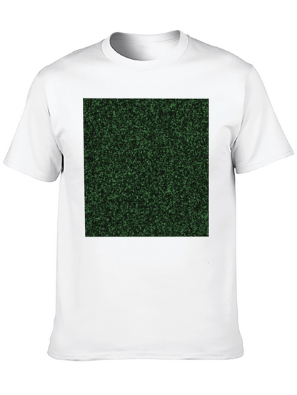Mens Black T-Shirt with Green Speckled Print