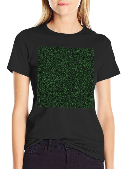 Mens Black T-Shirt with Green Speckled Print
